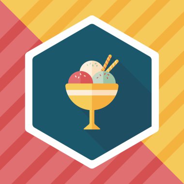 Uzun Gölge, eps10 dondurma düz simgesi