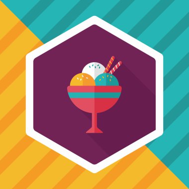 Uzun Gölge, eps10 dondurma düz simgesi