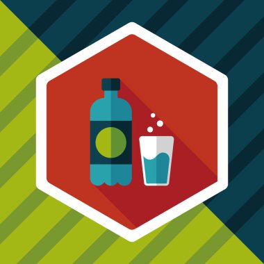 Uzun Gölge, eps10 ile soda içmek düz simgesi