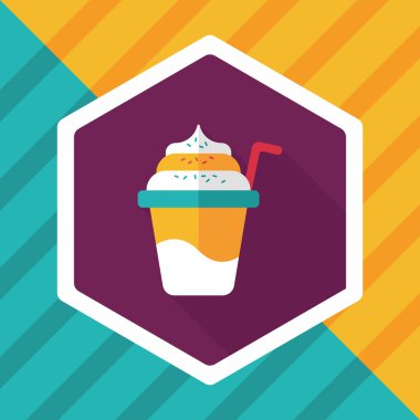 Uzun Gölge, eps10 dondurma düz simgesi