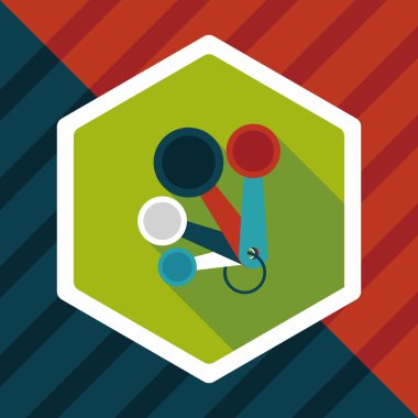 Uzun Gölge, eps10 ile mutfak eşyaları kaşık düz simgesi