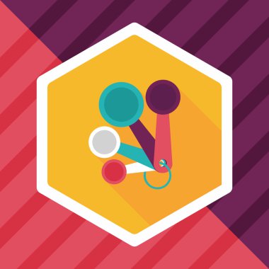 Uzun Gölge, eps10 ile mutfak eşyaları kaşık düz simgesi