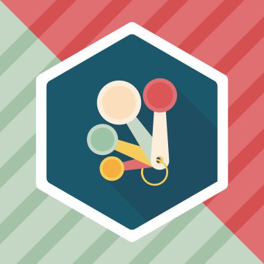 Uzun Gölge, eps10 ile mutfak eşyaları kaşık düz simgesi