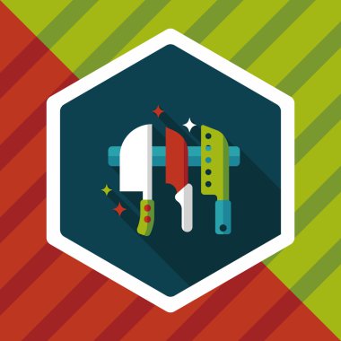 Uzun Gölge, eps10 ile mutfak eşyaları bıçak düz simgesi