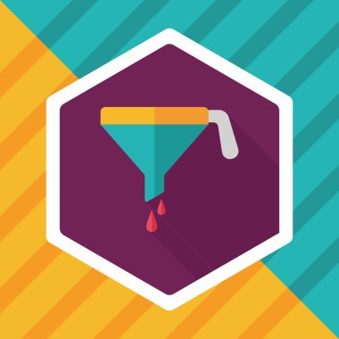 Uzun Gölge, eps10 ile mutfak eşyaları huni düz simgesi