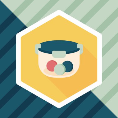 kapsayıcı düz simgesi uzun gölge, eps1 ile koruma mutfak eşyaları