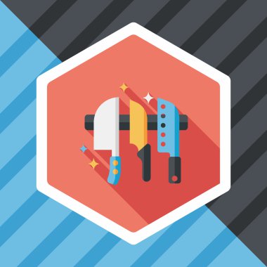 Uzun Gölge, eps10 ile mutfak eşyaları bıçak düz simgesi