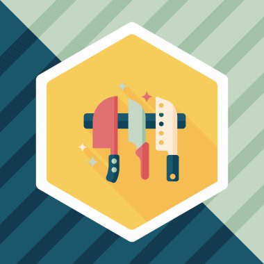 Uzun Gölge, eps10 ile mutfak eşyaları bıçak düz simgesi