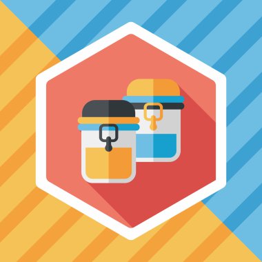 kapsayıcı düz simgesi uzun gölge, eps1 ile koruma mutfak eşyaları