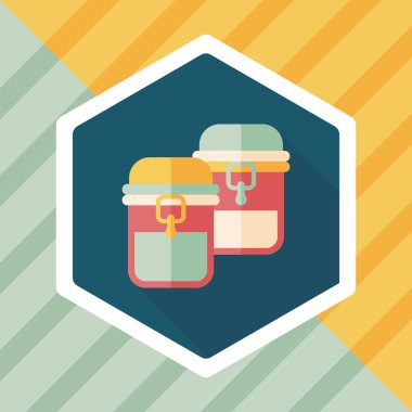 kapsayıcı düz simgesi uzun gölge, eps1 ile koruma mutfak eşyaları