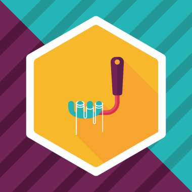 Uzun Gölge, eps10 ile mutfak eşyaları spagetti kaşığı düz simgesi