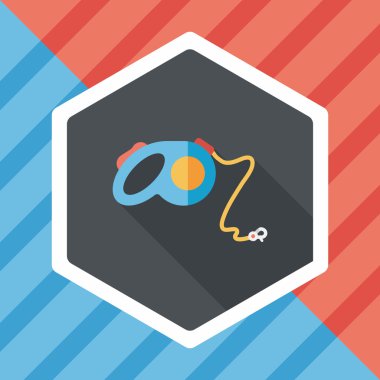 Evcil köpek uzun gölgeli düz simge, eps10