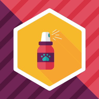 Uzun Gölge, eps10 ile evde beslenen hayvan pire spreyleri düz simgesi