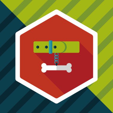 Uzun Gölge, eps10 ile evde beslenen hayvan köpek zincirleri düz simgesi