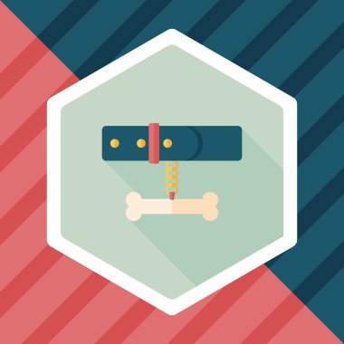 Uzun Gölge, eps10 ile evde beslenen hayvan köpek zincirleri düz simgesi