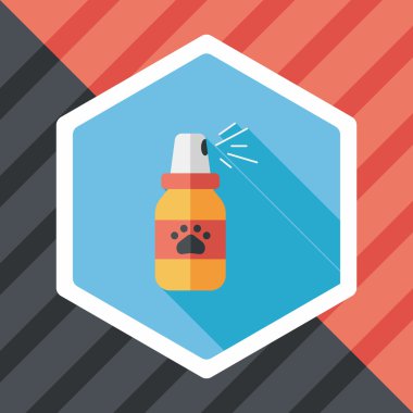 Uzun Gölge, eps10 ile evde beslenen hayvan pire spreyleri düz simgesi