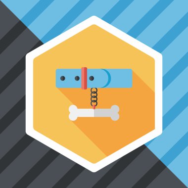 Uzun Gölge, eps10 ile evde beslenen hayvan köpek zincirleri düz simgesi