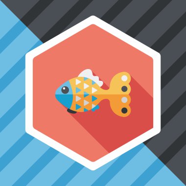 Uzun Gölge, eps10 ile evde beslenen hayvan balık düz simgesi