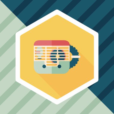 Evde beslenen hayvan fare kafesi düz simgesi ile uzun gölge, eps10