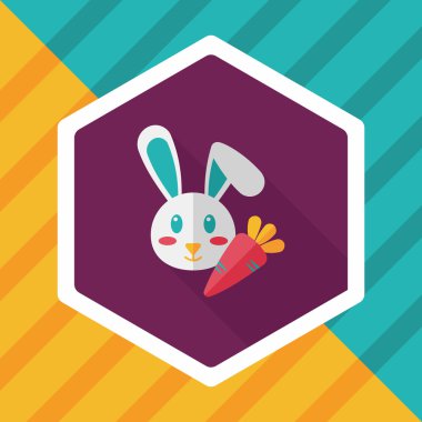 Uzun Gölge, eps10 ile evde beslenen hayvan tavşan düz simgesi