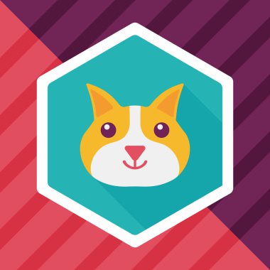 Uzun Gölge, eps10 ile evde beslenen hayvan kedi düz simgesi