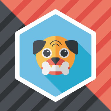 Uzun Gölge, eps10 ile evde beslenen hayvan köpek düz simgesi