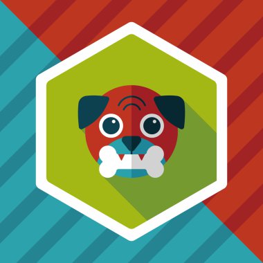 Uzun Gölge, eps10 ile evde beslenen hayvan köpek düz simgesi