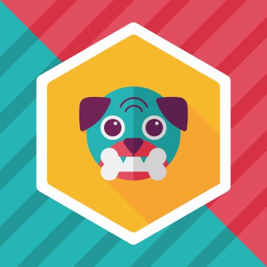 Uzun Gölge, eps10 ile evde beslenen hayvan köpek düz simgesi