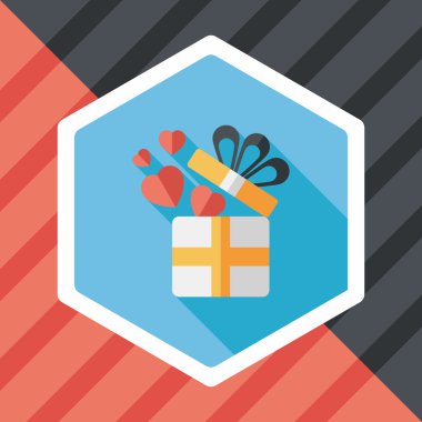 Uzun Gölge, eps10 Sevgililer günü hediyesi düz simgesiyle