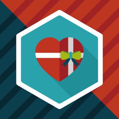 Uzun Gölge, eps10 Sevgililer günü hediyesi düz simgesiyle