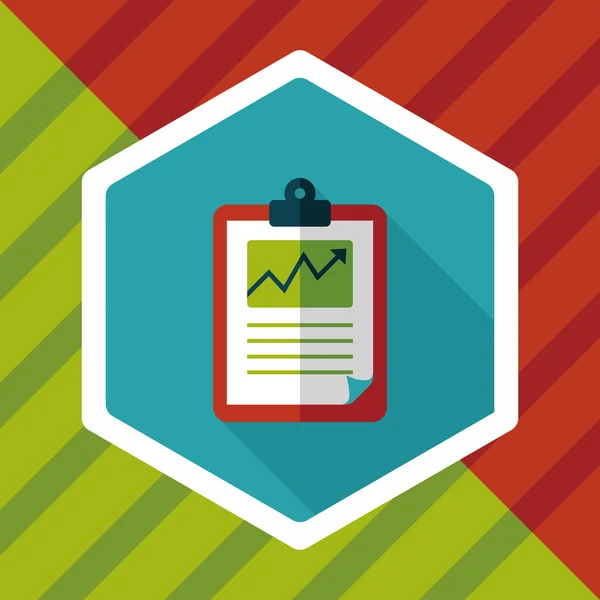 Iş grafik düz simgesini uzun gölge, eps10 ile — Stok Vektör
