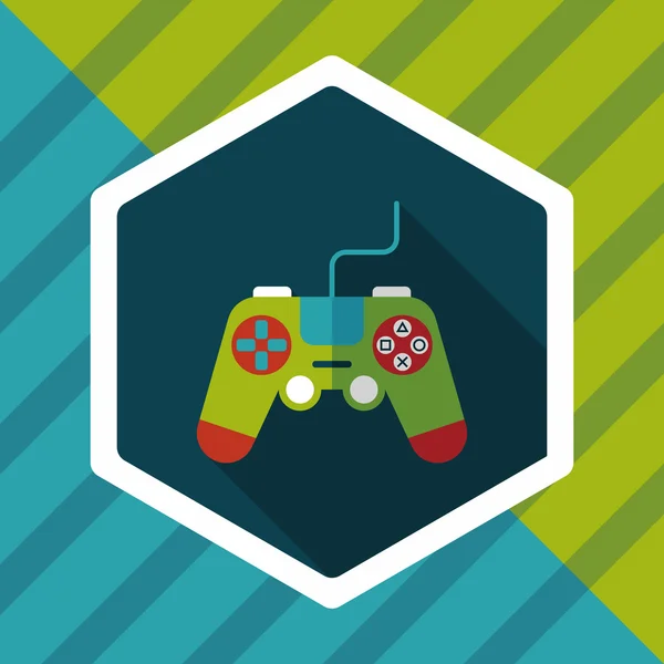 Joystick icono plano con sombra larga, eps10 — Vector de stock