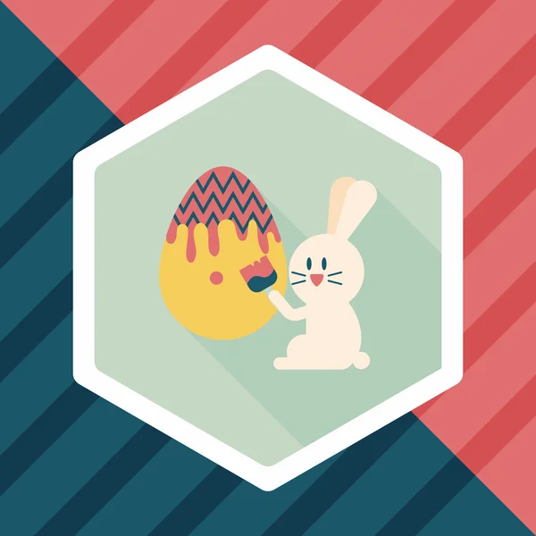 Lapin de Pâques icône plate avec ombre longue, eps10 — Image vectorielle