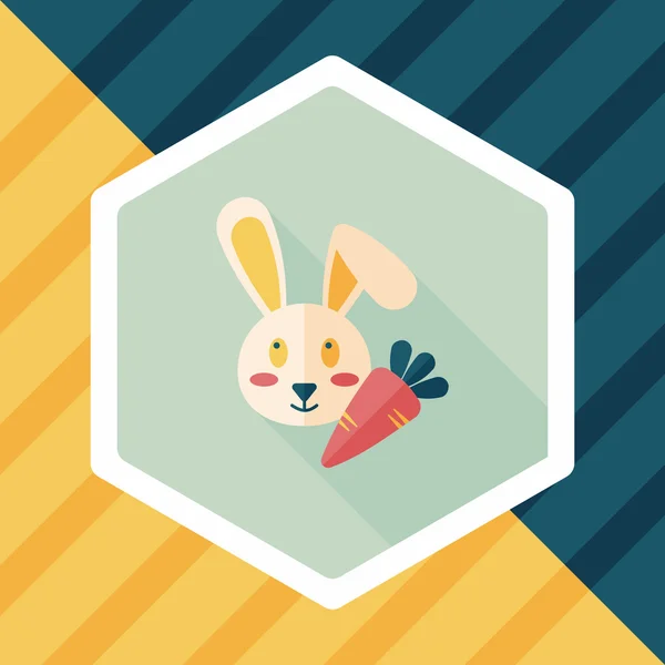 De platte pictogram huisdier konijn met lange schaduw, eps10 — Stockvector