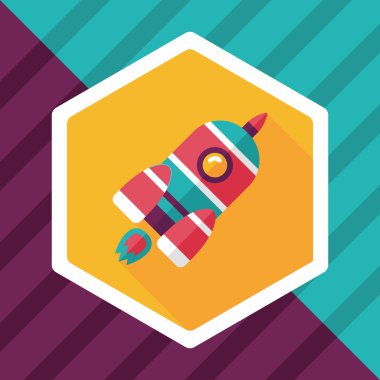 Uzun Gölge, eps10 ile alan roket düz simgesi