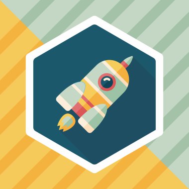 Uzun Gölge, eps10 ile alan roket düz simgesi