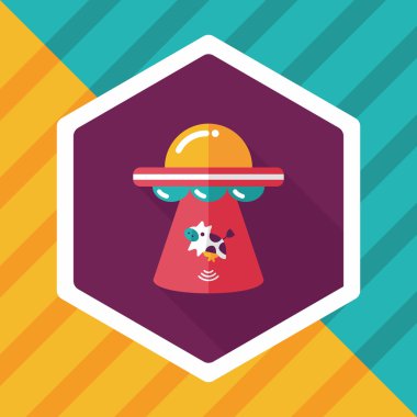 Uzun Gölge, eps10 ile uzay Ufo düz simgesi