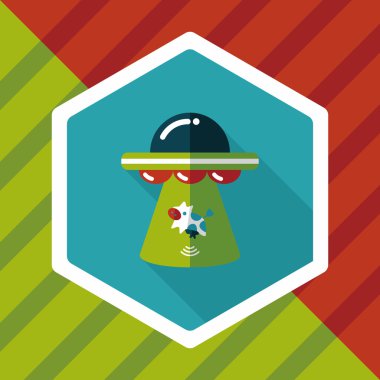 Uzun Gölge, eps10 ile uzay Ufo düz simgesi