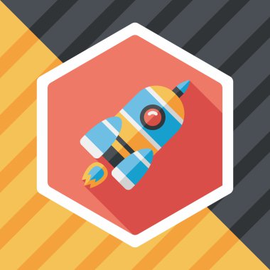 Uzun Gölge, eps10 ile alan roket düz simgesi