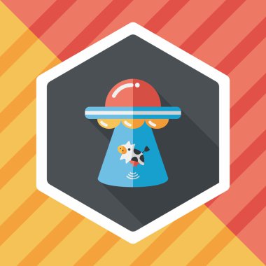 Uzun Gölge, eps10 ile uzay Ufo düz simgesi