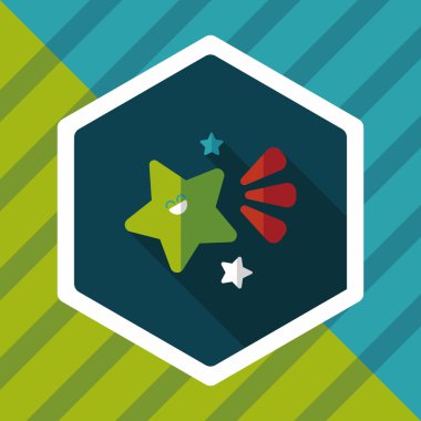 Uzay yıldız düz simgesi ile uzun gölge, eps10