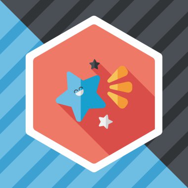 Uzay yıldız düz simgesi ile uzun gölge, eps10