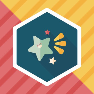 Uzay yıldız düz simgesi ile uzun gölge, eps10