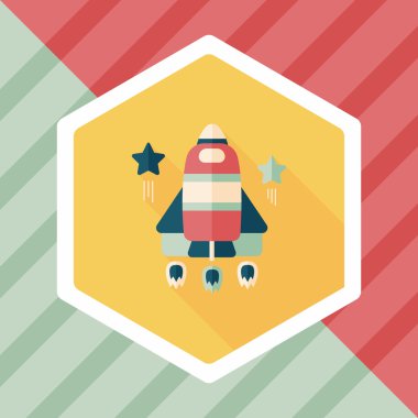 Uzun Gölge, eps10 ile alan roket düz simgesi