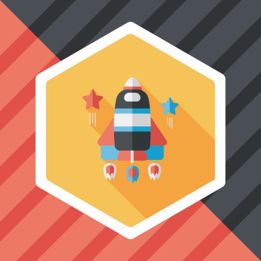 Uzun Gölge, eps10 ile alan roket düz simgesi