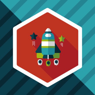 Uzun Gölge, eps10 ile alan roket düz simgesi