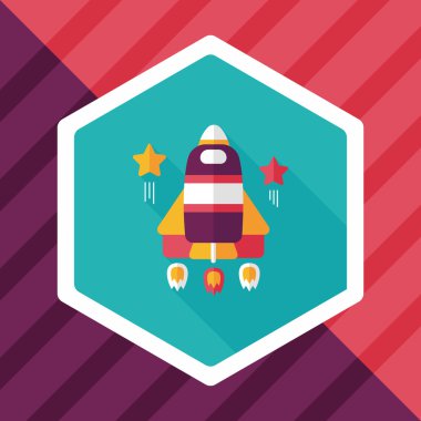 Uzun Gölge, eps10 ile alan roket düz simgesi