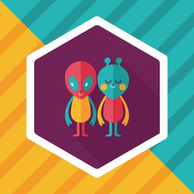 Uzun Gölge, eps10 ile alan yabancı dostluk düz simgesi