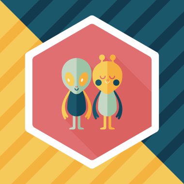 Uzun Gölge, eps10 ile alan yabancı dostluk düz simgesi