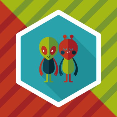 Uzun Gölge, eps10 ile alan yabancı dostluk düz simgesi